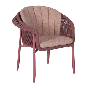 Silla de Comedor de Diseño Moderno y Lujoso con Cuerda Tejida a Mano, Estructura de Aluminio, Apta para Patio, <span class=keywords><strong>Jardín</strong></span>, Hotel, Cafetería, Villa - Product Image 3