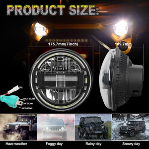 ไฟหน้ารถยนต์ LOYO 7 นิ้ว รุ่น Tj7 แบบ LED สำหรับรถจี๊ป ไฟหน้าทรงกลมแบบ LED สำหรับรถจักรยานยนต์ ไฟหน้าสำหรับรถจี๊ปแรงเลอร์ <span class=keywords><strong>Jl</strong></span> - Product Image 5