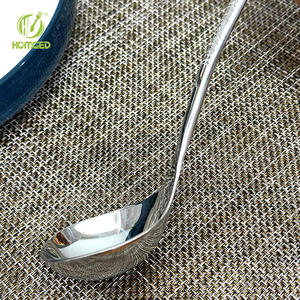 Modern 304 Stainless Steel Silver Plated Mirror Polish Hammered <b>Wooden</b> Handle Soup <b>Ladle</b> Household Anti-scalding Colander - Product Image 4