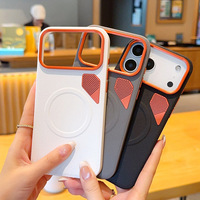 Coque de téléphone en similicuir couleur unie au design élégant pour iPhone 17 Pro Max avec chargement magnétique sans fil et dissipation thermique