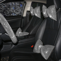 Coussin de Voyage Confortable en Peluche avec Nœud pour Appuie-tête de Voiture, Modèle Princesse Perle de Cristal, Idéal pour Filles