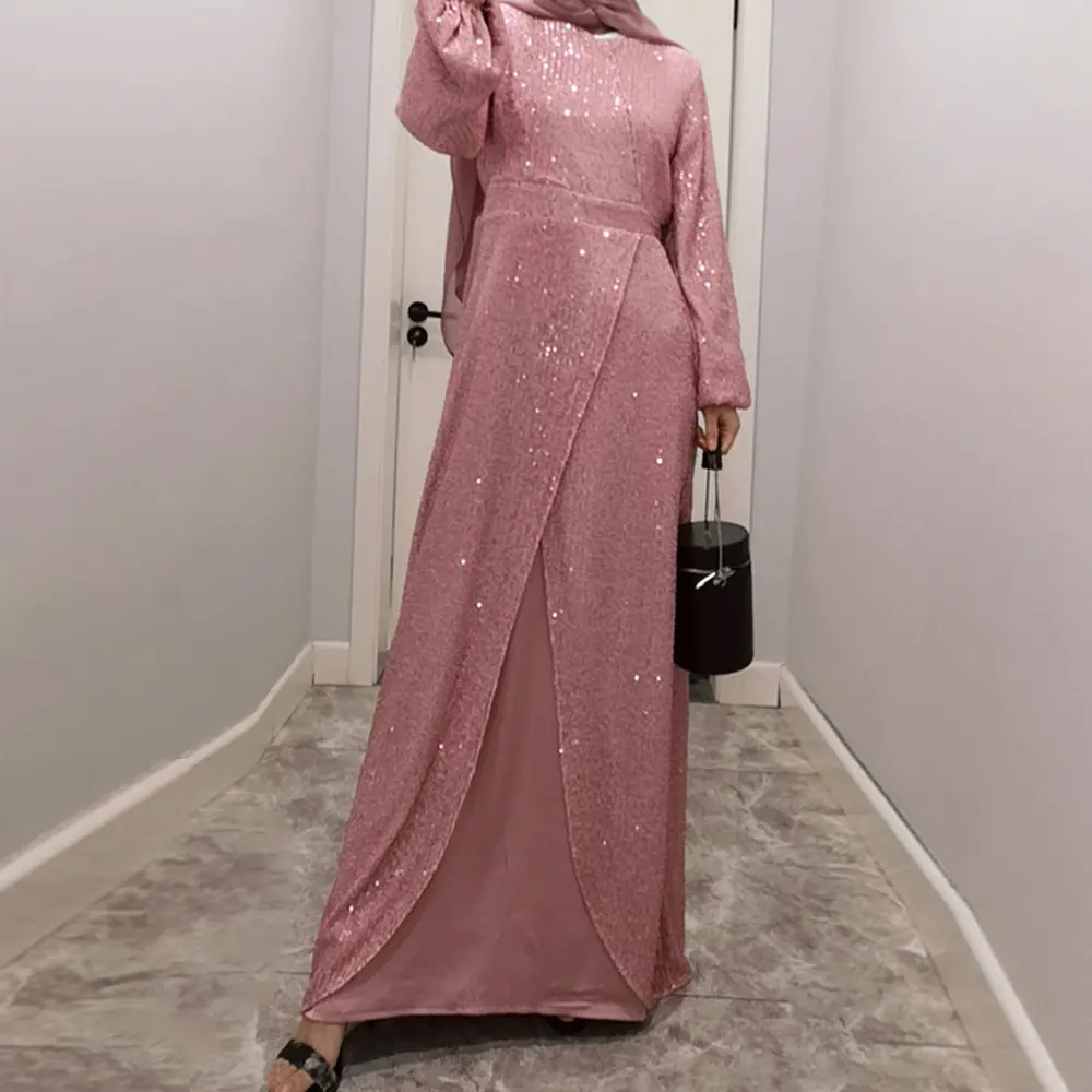 Eid Abaya Dubai Muslim Maxi Dress Payet Turki Kaftan Kimono Bangladesh Jubah Pakaian Islami Kaftan