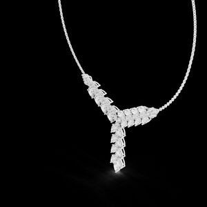 Collier pendentif en or rose avec cascade florale en diamant de laboratoire, chaîne à maillons plaquée or, design élégant, bijoux de luxe durables - Product Image 4