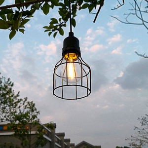 Intelamp 야외 방수 태양 케이지 조명 금속 장식 펜던트 조명 교수형 정원 랜턴 - Product Image 2