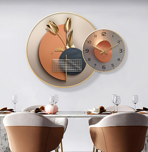 Thời trang hiện đại phong cách Bắc Âu lá vàng hiện đại đơn giản thông tư trang trí bức tranh nghệ thuật đồng hồ treo tường cho phòng khách và phòng ngủ - Product Image 2