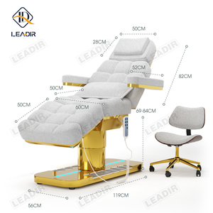 Luxe gouden beauty <span class=keywords><strong>salon</strong></span> elektrisch verstelbare massagetafel met 3 motoren, gezichts- en wimpertafel, salonmeubilair - Product Image 6
