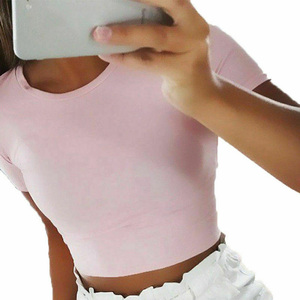 Tốt Nhất Người Bán Phụ Nữ Crop Top Phòng Tập Thể Dục Áo Thời Trang Trắng 3D Mô Hình Tập Thể Dục Vest Áo Thun 100% Cotton Phụ Nữ Giản Dị Của T-Shirts - Product Image 1