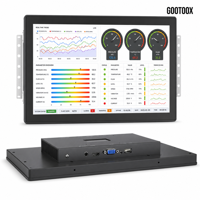 7-21.5 Inch Embedded Industrial Capacitive Touch Screen Monitor 16:9 LCD  VGA USB Factory Automation Machine Control