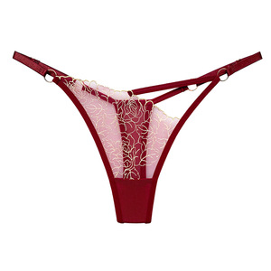 Mutandine Sexy Economiche da Donna in Poliammide con Ricamo in Pizzo, Perizoma con Logo in Vita, Traspiranti, Ecologiche, Floreali e Trasparenti - Product Image 6