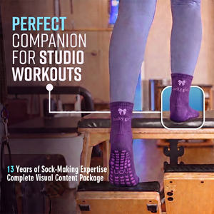 Calcetines de Pilates BiLu Personalizados para Mujer, Calcetines de Yoga Antideslizantes, Calcetines de Algodón Transpirable Antideslizantes para Estudio de Fitness, Marca Privada - Product Image 1