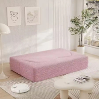 Sofá cama plegable rosa de 2 plazas moderno sofá de nube reclinable con embalaje de compresión suave para uso en dormitorio y hotel
