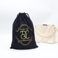 Sac de rangement pour chaussures, personnalisé, 100% coton, avec cordon, noir, réutilisable, housse anti-poussière en flanelle