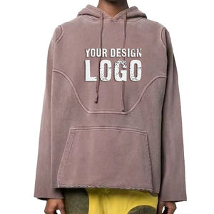 Sweats à capuche pour hommes en coton surdimensionnés à logo personnalisé, de haute qualité, unis, vintage, lavés, lourds, amples - Product Image 3