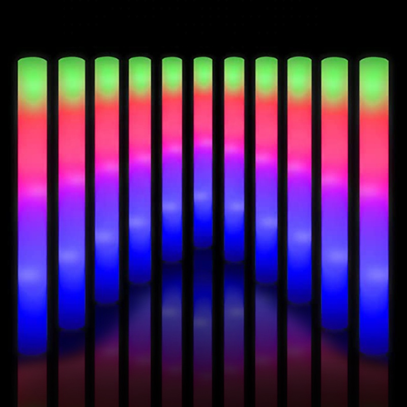 Печатные логотипы с эффектом мигания, светящиеся пенопластовые палочки, светодиодные пенопластовые палочки, индивидуальные светодиодные пенопластовые палочки для вечеринки