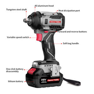 Herramienta Eléctrica Tmaxtool <span class=keywords><strong>Llave</strong></span> <span class=keywords><strong>de</strong></span> <span class=keywords><strong>Impacto</strong></span> Inalámbrica Sin Escobillas <span class=keywords><strong>de</strong></span> 1/2 Pulgada y 550N.m <span class=keywords><strong>con</strong></span> Batería <span class=keywords><strong>de</strong></span> Litio Portátil y Regulación <span class=keywords><strong>de</strong></span> <span class=keywords><strong>Torque</strong></span> <span class=keywords><strong>de</strong></span> 3 Niveles - Product Image 3