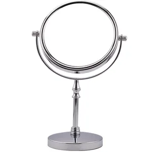 Miroir de courtoisie de bureau en métal avec rotation à 360 degrés au prix de gros miroir de table cosmétique de maquillage