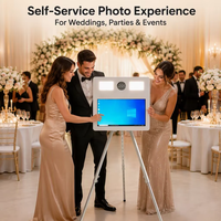 Cabine photo XRJ XRJ-MJ avec écran tactile LCD de 21,5 pouces, imprimante intégrée, connectivité Bluetooth/Wi-Fi/USB pour les mariages et les fêtes