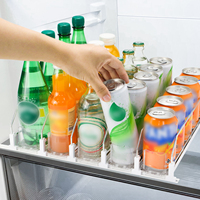Système de poussoir pour bouteilles de boisson, système de gestion automatique de l'eau du réfrigérateur à ressort en plastique automatique pour supermarché