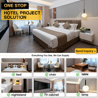 Ensemble de meubles de chambre d'hôtel de luxe moderne, solution clé en main commerciale, ensemble de chambre d'hôtel en bois personnalisé pour projet d'hôtel 5 étoiles