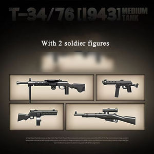 Modèle de collection en plastique, 415 pièces, briques, véhicule blindé de combat principal, T-34/76, char moyen soviétique de la Seconde Guerre mondiale, ensemble de blocs de construction, jouet - Product Image 4