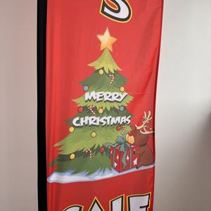 Tienda de Navidad Promoción Publicidad 130 pulgadas 330cm Bandera de playa Ala Celebración de Navidad Banderas de plumas voladoras promocionales Banner - Product Image 3
