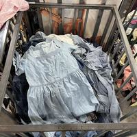 Gaun Jeans Wanita Bekas Campuran Denim Aneka Model Vintage Musim Panas Pakaian Bekas Trendi Thrift Langsung dari Pabrik