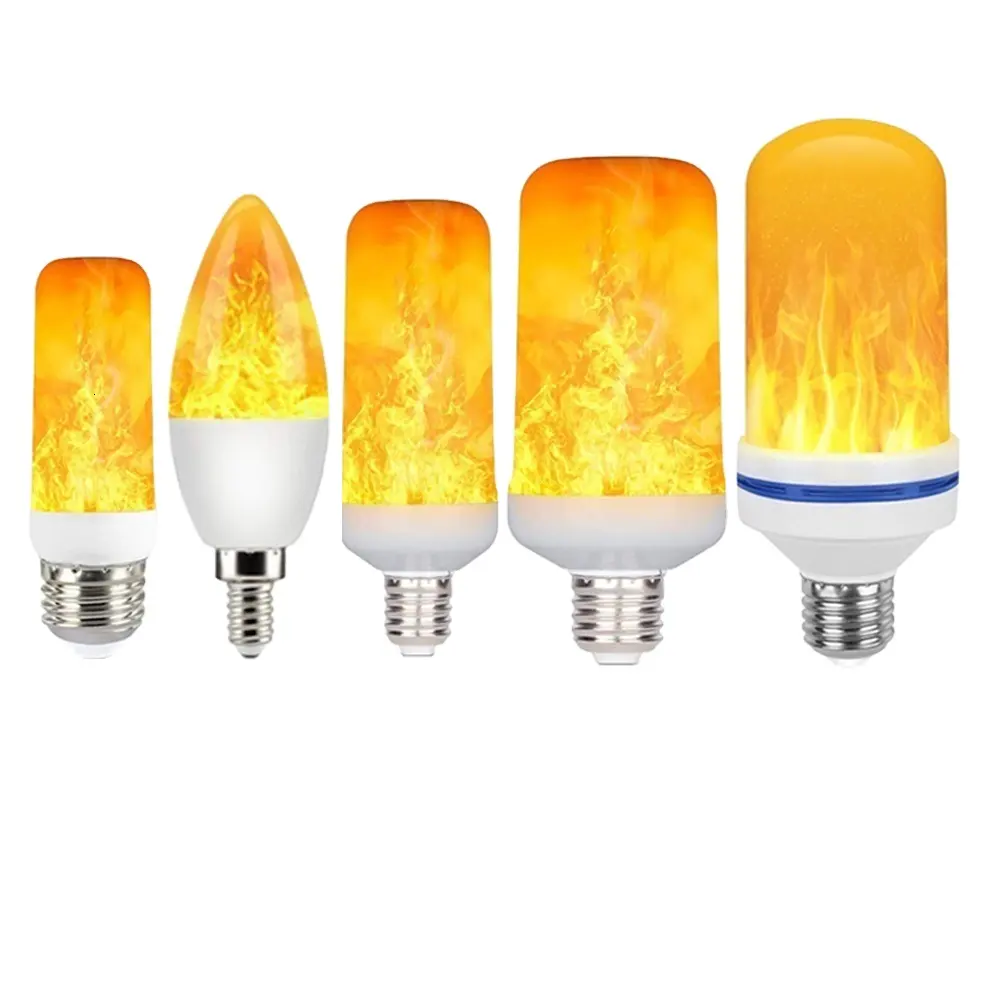 LED E27 Flame Bulb Fire E14 lamp Corn Bulb Flickering LED Light Dynamic Flame Effect 3W 5W 7W 9W 110V-220v for Home Lighting