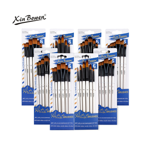 Xin Bowen 6-teiliges Künstler-Pinselset mit Weißem Griff und Nylonhaar, Fabrik-Großhandel Malerpinsel für Kunstmalerei - Product Image 1
