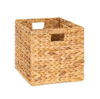 Vente chaude de haute qualité jacinthe d'eau panier de rangement tissé à la main panier de rangement panier de rangement pliable