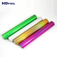 Feuille de marquage à chaud métallique HDFOIL en PET, résistante à la chaleur, pour applications sur papier, plastique, cuir et tissu