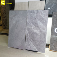 Dalles de sol en marbre gris brillant pleine masse 750x1500mm, carreaux de céramique en porcelaine émaillée polie de grande taille de qualité supérieure