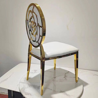 Chaises d'hôtel royal en acier inoxydable et or Bellini pour planificateur d'événements de mariage