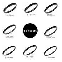 Filtre polarisant UV pour fabricants, ensemble de 8 lentilles, avec anneaux adaptateurs de petit à grand diamètre, verre hautement réfléchissant, aluminium de qualité aéronautique