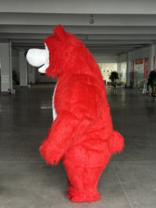 Costume de mascotte gonflable rouge <span class=keywords><strong>Masha</strong></span> l'ours, fourrure, peluche, <span class=keywords><strong>cosplay</strong></span> d'anime personnalisé pour adulte, animal pour les fêtes de carnaval, Halloween - Product Image 2