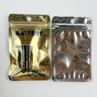 Sacs d'emballage refermables personnalisés en PET métallisé doré antistatique avec trou de suspension pour fermeture éclair et piles