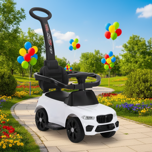 Voiture à pédales en plastique à 4 roues avec lumières et musique électriques alimentées par batterie pour enfants de 2 à 7 ans - Product Image 1