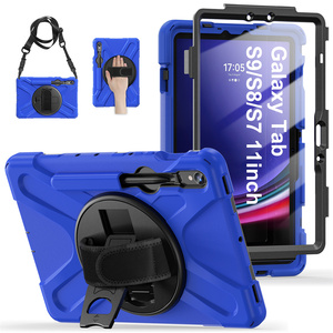 <span class=keywords><strong>Coque</strong></span> arrière en <span class=keywords><strong>silicone</strong></span> robuste avec sangle pour <span class=keywords><strong>Samsung</strong></span> Tab S7 T970 S8 X800 S9 X810 <span class=keywords><strong>S10</strong></span> Plus X826 S7FE T730 S9FE X610 12.4 - Product Image 3
