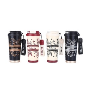 แก้วกาแฟสุญญากาศพร้อมหลอดสแตนเลสสตีลขนาด20ออนซ์แก้วกาแฟพร้อมหลอดสำหรับเดินทางสองครั้งพิมพ์โลโก้ขนาด500มล. - Product Image 1