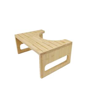 Taburete de baño de bambú para niños y mujeres embarazadas, color madera natural, cuerpo recto grande, taburete elevador multifuncional para baño - Product Image 1