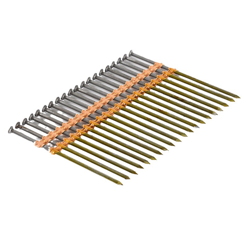 3inch Round Head Smooth Screw Shank Type Plastic Strip Framing Nails Fasteners Pneumatic Nailer