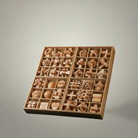 Rompecabezas de Madera Cuadrado 3D Hecho a Mano de Lujo con Letras del Alfabeto, Juego de Ingenio para Desbloquear y Enlazar, Prueba de QI, Bola Mágica para Ramadán
