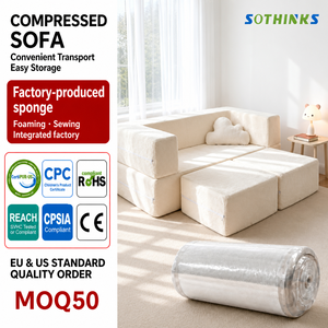 <span class=keywords><strong>Divano</strong></span> Componibile Compresso Sottovuoto Bianco Nuovo Design Morbido a Blocchi Convertibile in Letto per Bambini - Product Image 1
