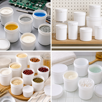 Pot en PP de 500 ml et 1000 ml de qualité alimentaire avec couvercle à anneau, ouverture facile, pour cosmétiques et lotions