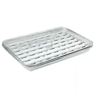 Accessoires de barbecue : Plateaux de cuisson jetables en aluminium perforés avec couvercles pour rôtissoires et buffets, résistants et durables