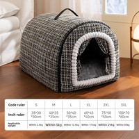 Luxuriöses, solides, wasserdichtes, faltbares, abnehmbares Hunde- und Katzenbett, beruhigendes Anti-Angst-Nest, Sofa, Hundehütte