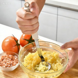 Ensemble d'écraseurs à pommes de terre en acier inoxydable, 3 pièces avec poignée en silicone, ustensile de cuisine pour écraser les légumes - Product Image 4