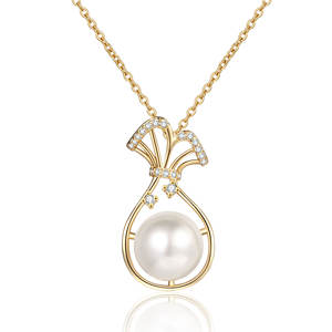 New Fashion Lucky Bag Freshwater Pearl Pendant Necklace Luxury Elegant Women's <b>Neck</b> Decoration Clavicle <b>Chain</b> Sweet Jewelry - Product Image 3
