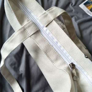 กระเป๋าผ้าแคนวาสวัสดุผ้าฝ้ายใช้ซ้ำได้มีสไตล์พิมพ์โลโก้แบบยาวใช้ซ้ำได้ - Product Image 3