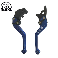 Leviers de frein et d'embrayage de moto en aluminium réglables pour scooter, moto tout-terrain - Plusieurs couleurs (argent/violet/or/bleu/noir/rouge)