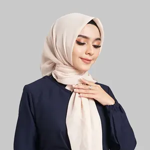 Online Cheap Scarf Muslim Women Good Premium Kerudung Scarf Hijab Malaysia Voile Solid Color Scarf Cotton Soft Smooth Feeling
